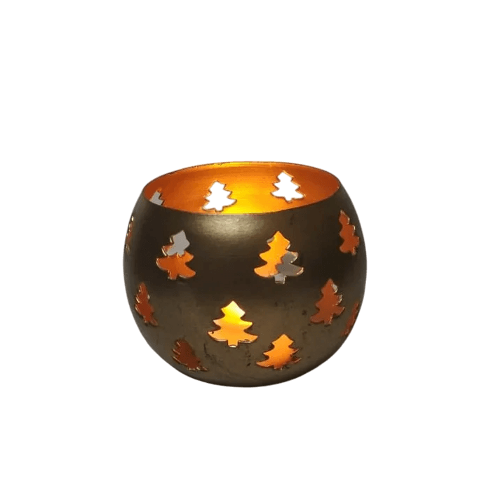 IRON CANDLE VOTIVE (BLACK & GOLD) 